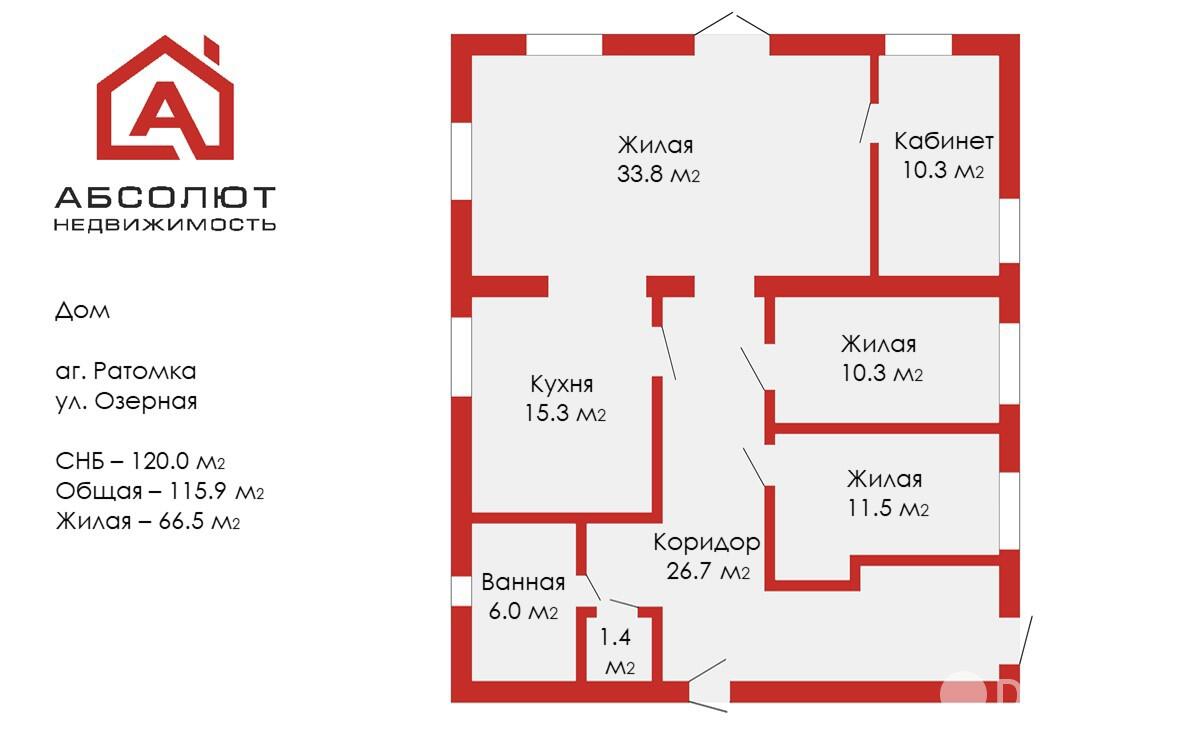 Стоимость продажи коттеджа, Ратомка, ул. Озёрная