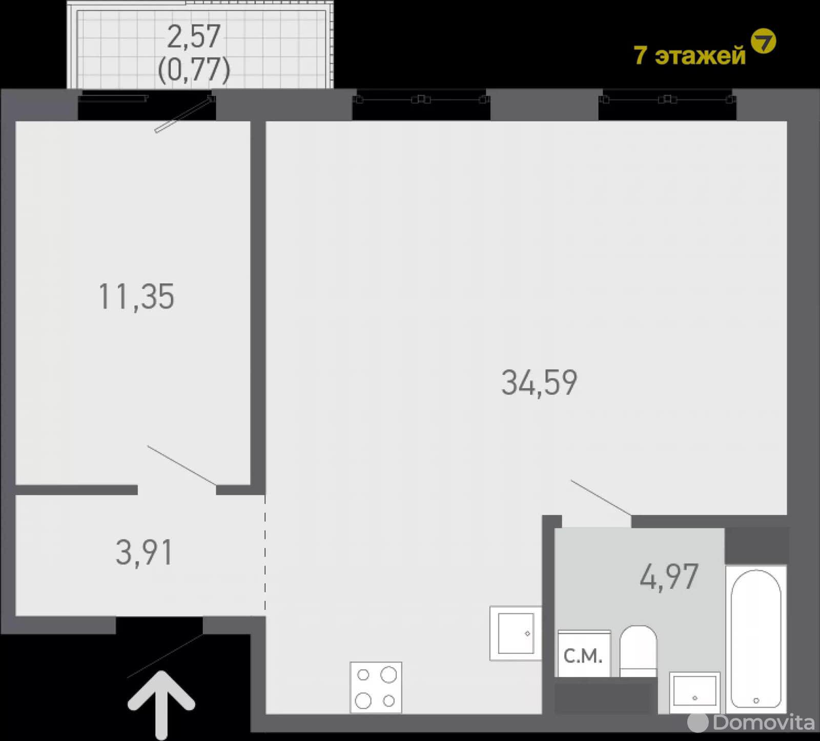 Продажа 3-комнатной квартиры в Копище, ул. Пилотная, д. 7.40, 80355 USD, код: 997473 - фото 2
