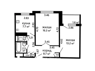 2-комнатная квартира, Минск, ул. Заславская, д. 35