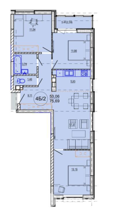 Продажа 4-комнатной квартиры в Минске, ул. Кузьмы Минина, д. 6, 98397 USD, код: 1117651 - фото 3