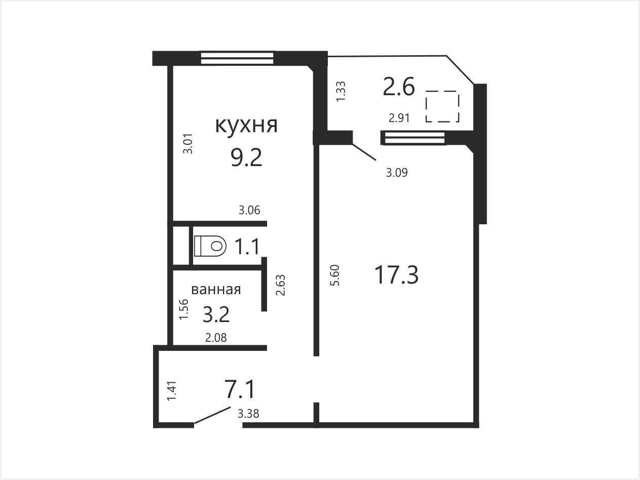 квартира, Лесной, ул. Александрова, д. 12, стоимость продажи 227 847 р.