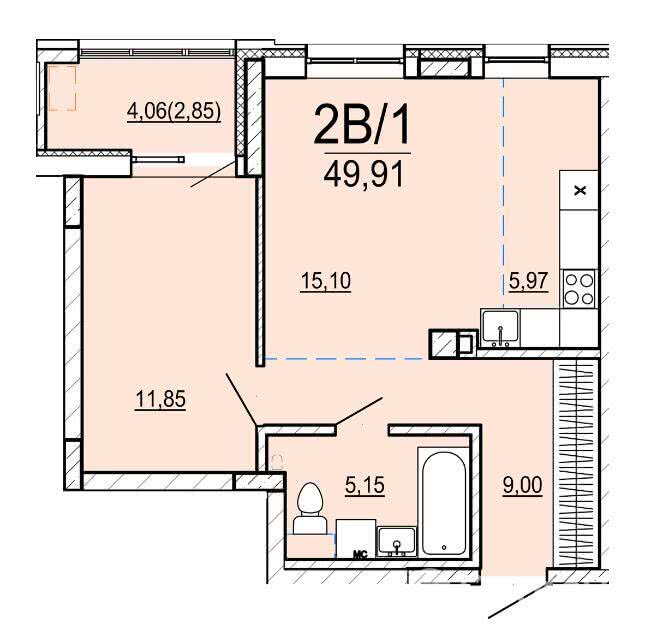 Продажа 2-комнатной квартиры в Минске, ул. Нововиленская, д. 51, 94829 USD, код: 1013197 - фото 1