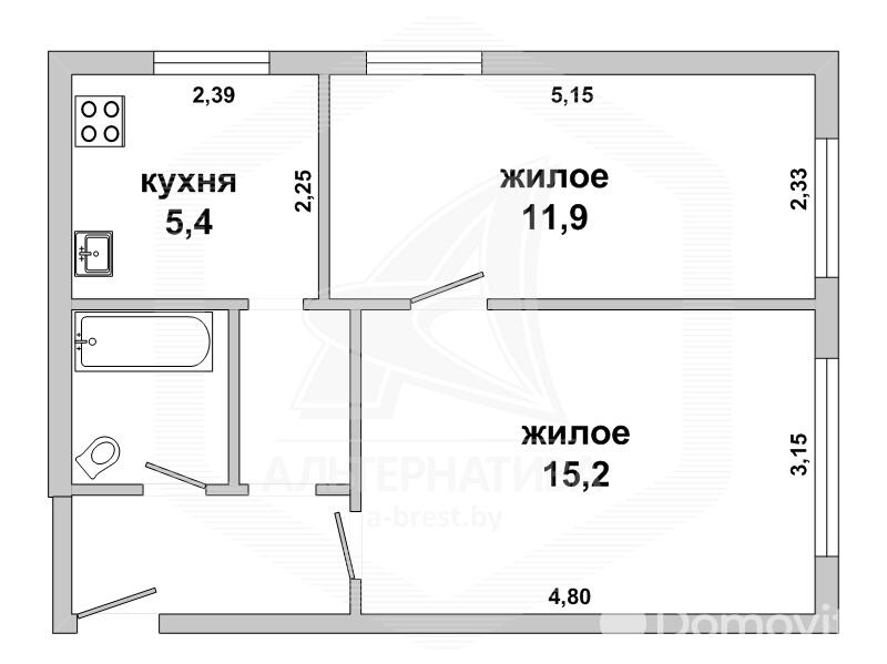 Цена продажи квартиры, Брест, ул. Маяковского