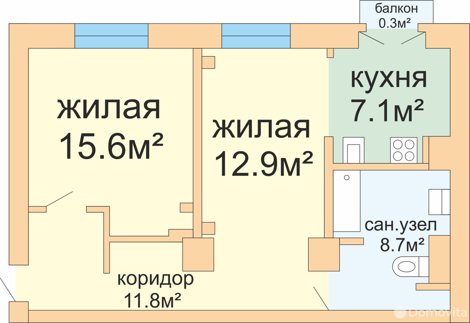 квартира, Минск, ул. Мясникова, д. 35, стоимость продажи 304 779 р.