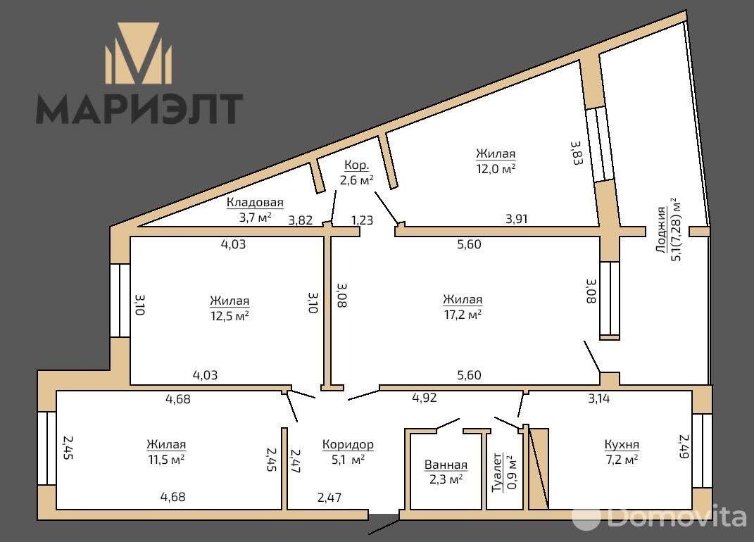 квартира, Минск, ул. 50 лет Победы, д. 1/1, стоимость продажи 332 052 р.