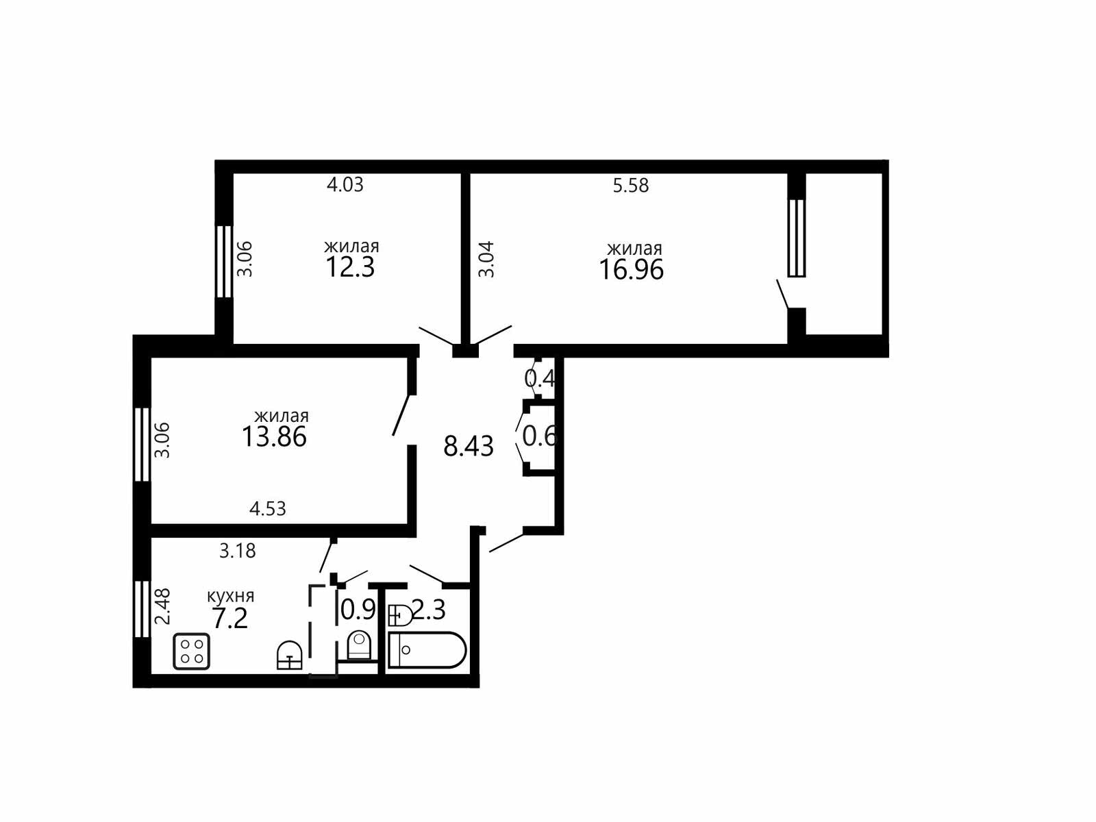 Продажа 3-комнатной квартиры в Минске, ул. Воронянского, д. 11/5, 99500 USD, код: 995136 - фото 2