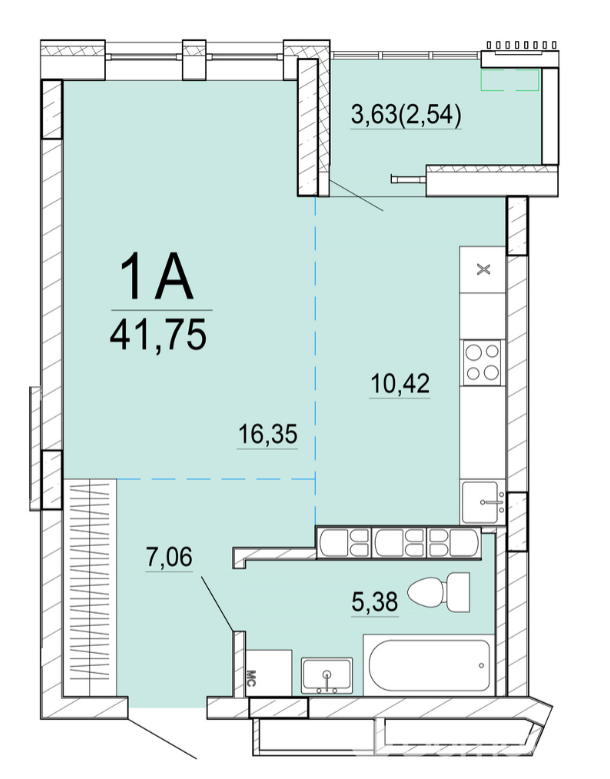 Купить 1-комнатную квартиру в Минске, ул. Нововиленская, д. 7/2, 70140 USD, код: 987787 - фото 2