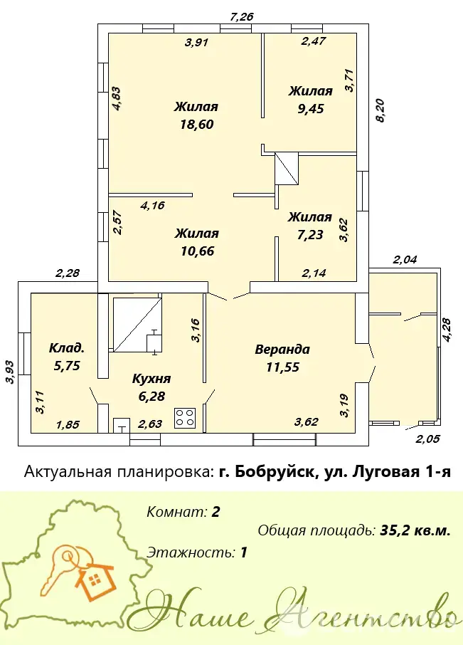 Цена продажи дома, Бобруйск, ул. Луговая 1-я, д. 17