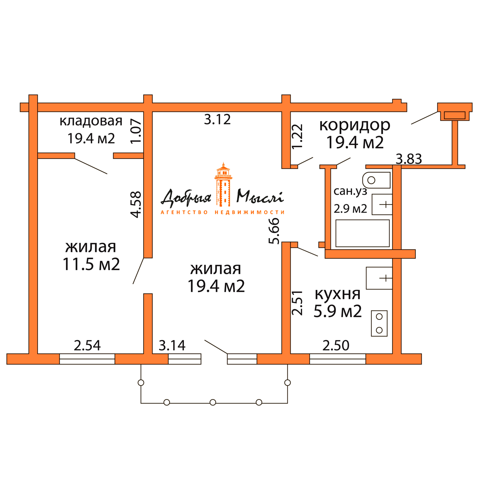 Снять 2-комнатную квартиру в Минске, ул. Кнорина, д. 4, 450USD, код 149896 - фото 15