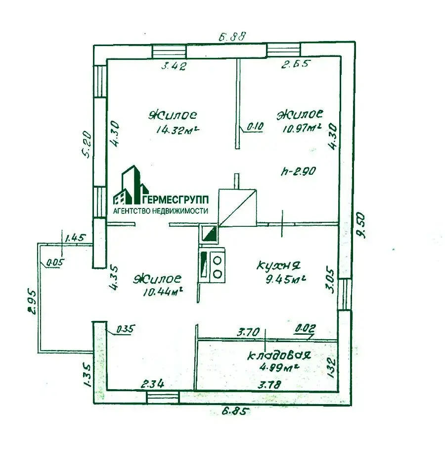 дом, Дятлово, ул. Котовского, д. 7, стоимость продажи 34 441 р.