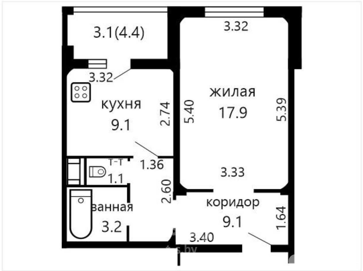 квартира, Минск, ул. 50 лет Победы, д. 12, стоимость продажи 220 866 р.