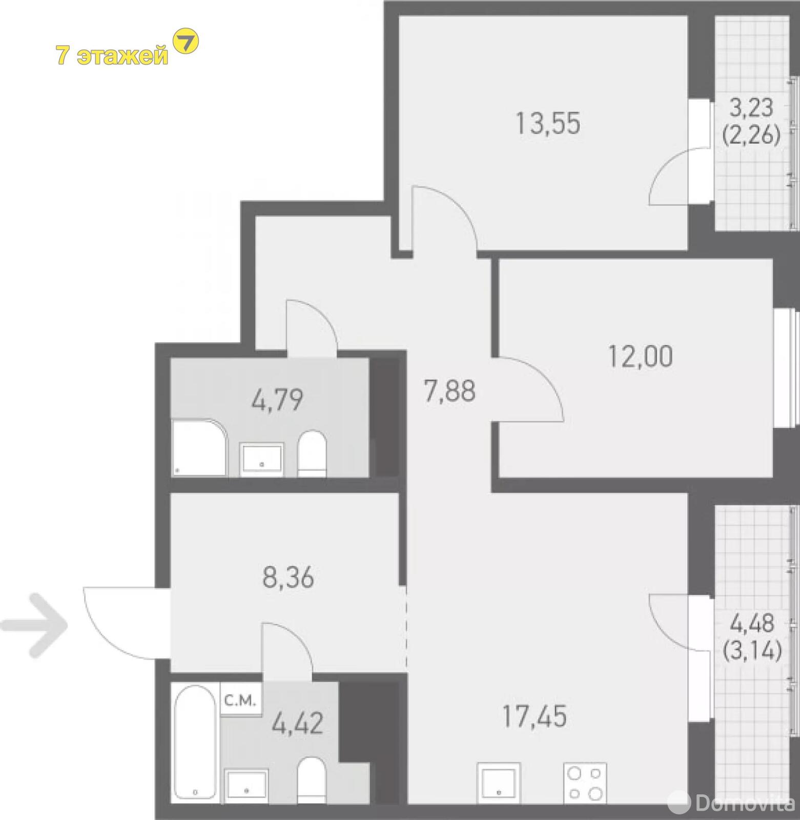 Купить 3-комнатную квартиру в Копище, ул. Николая Камова, 105047 USD, код: 997064 - фото 2