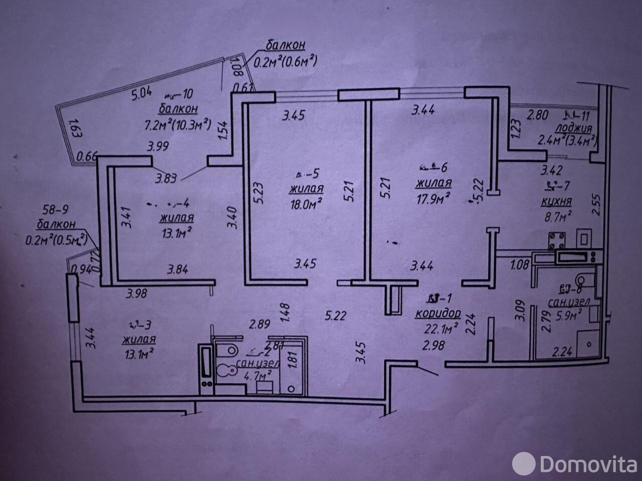 Продажа 4-комнатной квартиры в Минске, ул. Восточная, д. 181, 243000 USD, код: 1096401 - фото 5