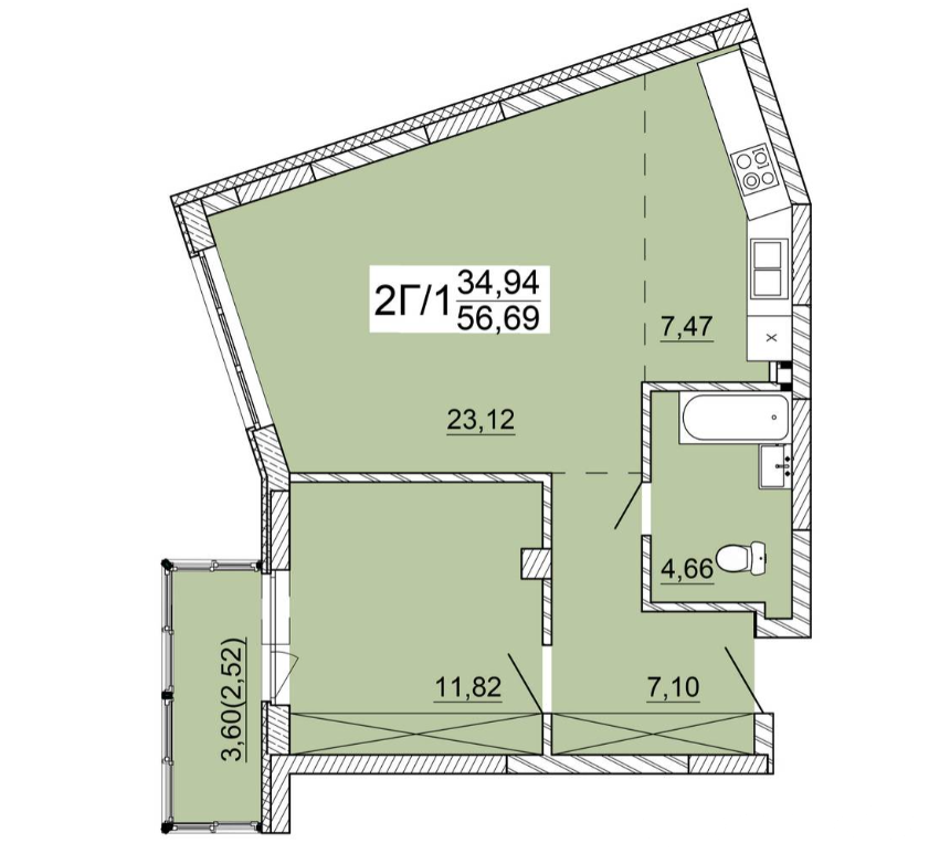 Купить 2-комнатную квартиру в Минске, ул. Кузьмы Минина, д. 2, 75790 USD, код: 990184 - фото 2