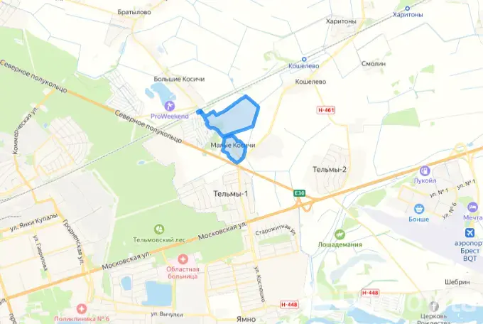 Стоимость продажи участка, Малые Косичи, ул. Центральная, д. 5