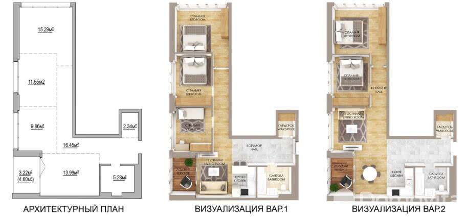 Продажа 3-комнатной квартиры в Минске, ул. Макаенка, д. 12/Е, 106674 EUR, код: 1009095 - фото 3