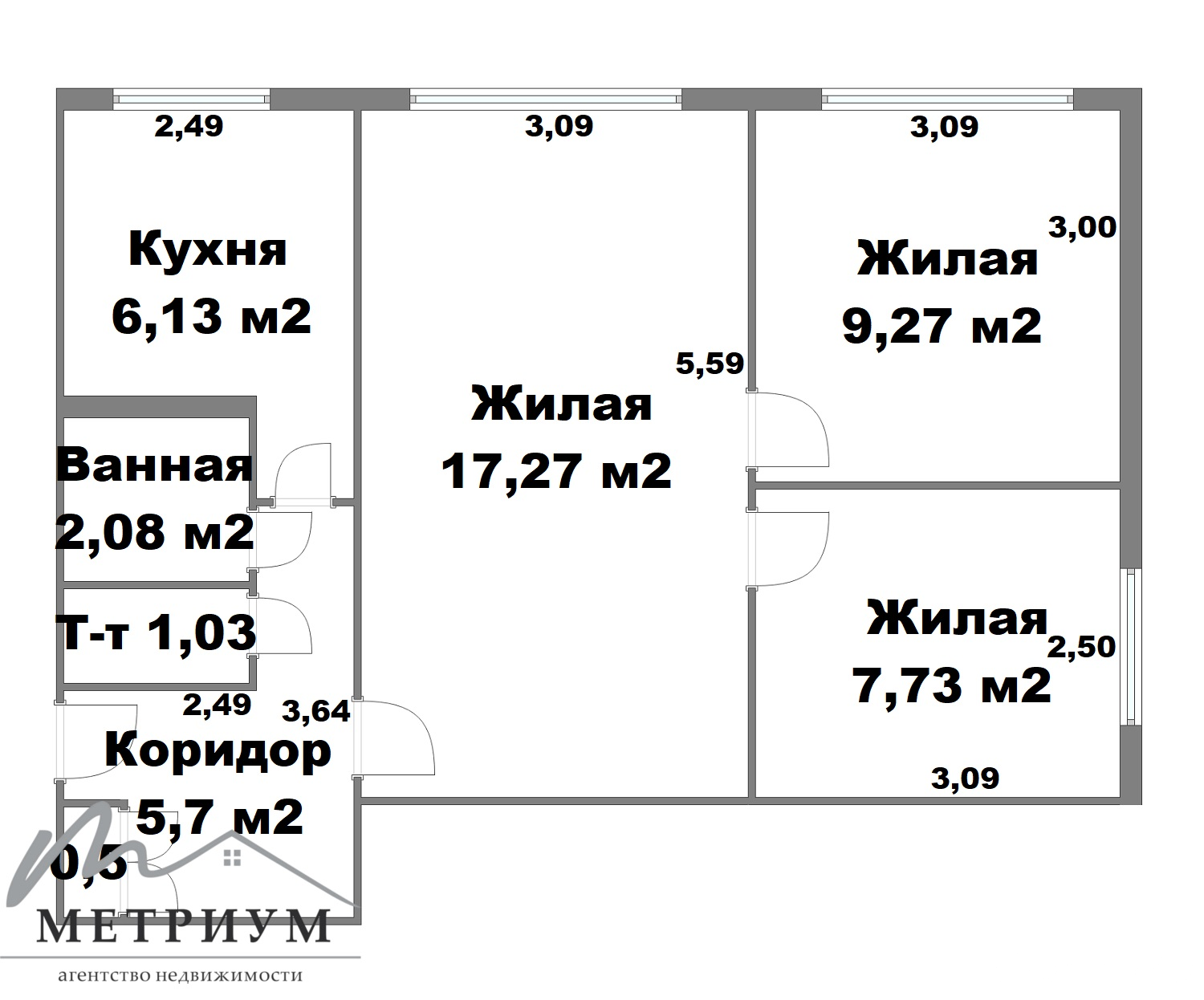 Купить 3-комнатную квартиру в Минске, ул. Ландера, д. 60/2, 59000 USD, код: 999054 - фото 2