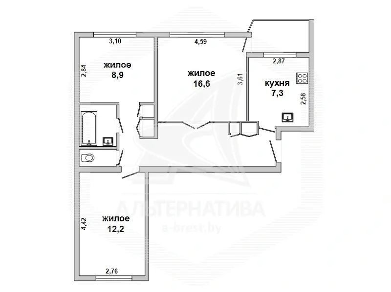 Продажа комнаты в Бресте, б-р Космонавтов, цена 76000 USD, код 7462 - фото 4