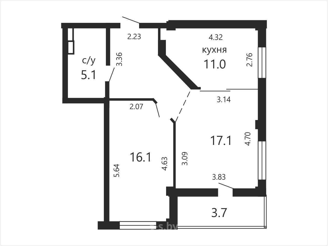 Купить 2-комнатную квартиру в Минске, ул. Скрипникова, д. 15, 84900 USD, код: 1045942 - фото 2