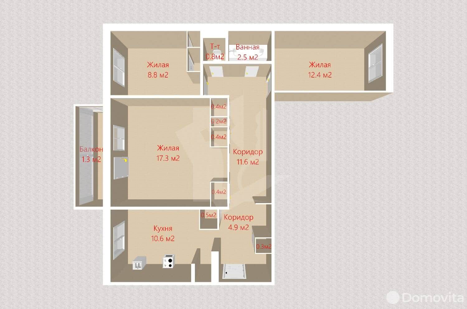 Продажа 3-комнатной квартиры в Уречье, ул. Лесная, д. 145, 25000 USD, код: 933874 - фото 5