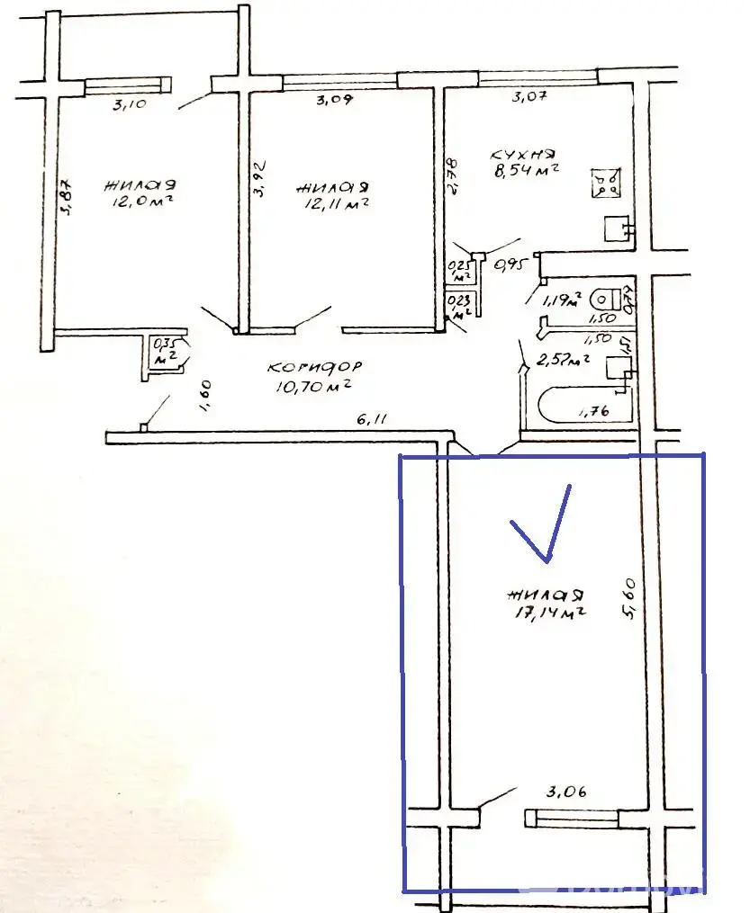 Купить комнату в Гомеле, ул. Быховская, д. 101, цена 15000 USD, код 7570 - фото 3