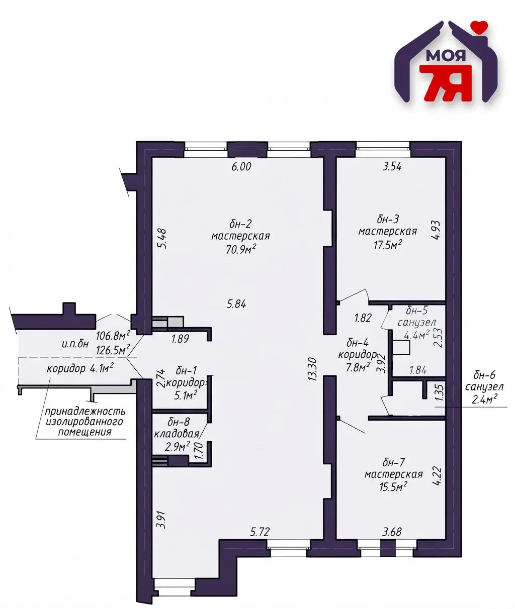 Аренда офиса на ул. Кузьмы Чорного, д. 31 в Минске, 4000BYN, код 17399 - фото 15
